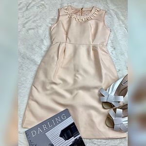 KATE SPADE Champagne Blush Beaded Sheath Dress